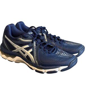 ASICS Gel‎ Netburner Ballistic Women Size 7 Navy & Silver
